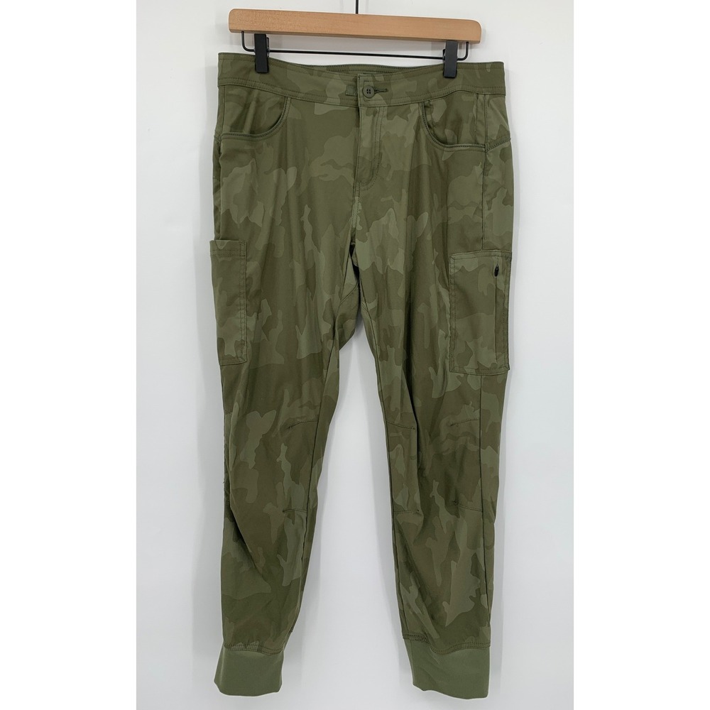 prAna‎ Pants Womens 8 Green Camo Halle Jogger II Cargo Hiking Pants 1971051